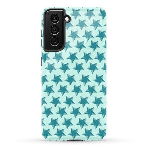 Teal Star Pattern Phone Case